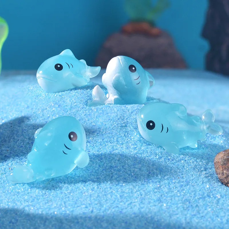 Aquarium Fish Shark - 4 قطع زينة سمكة القرش المضيئة،