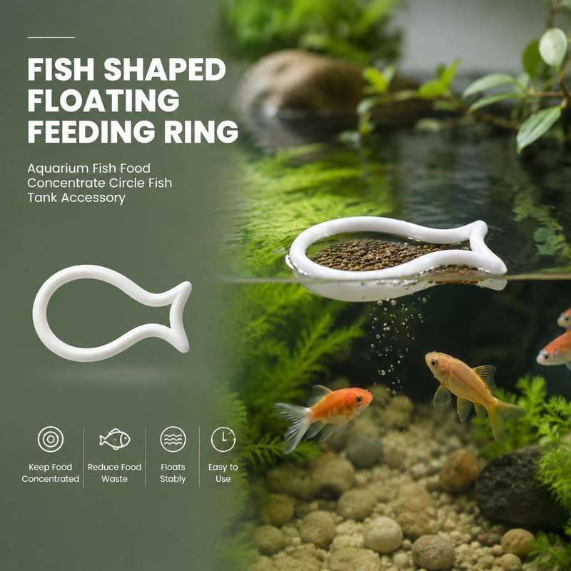 Aquarium Fish Food - حلقة تغذية عائمة على شكل سمكة