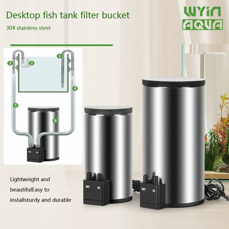 فلتر حوض أسماك مكتبي صامت مع م - مراجعة Aquarium Fish Waste Collector وسعره