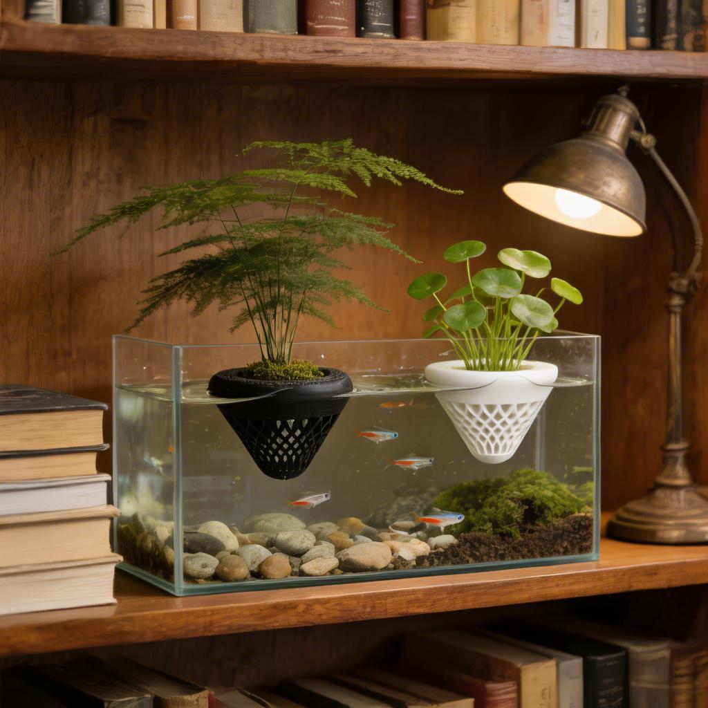 قطعتان من حامل النباتات العائم - مراجعة Aquarium Fish Escape وسعره