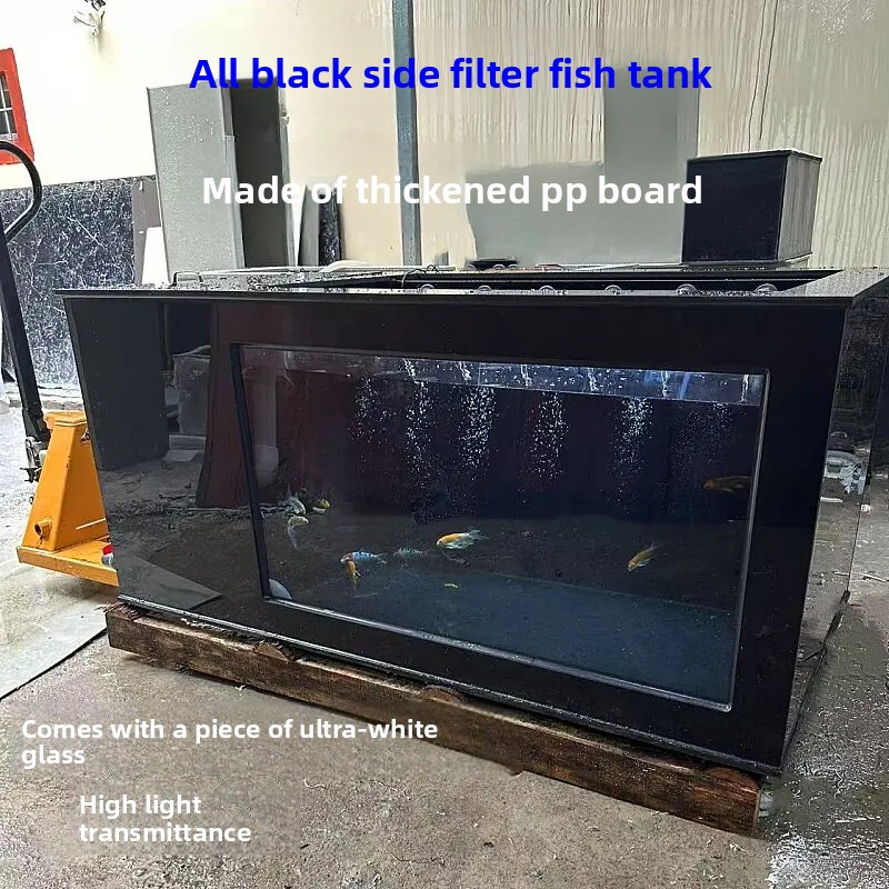 حوض سمك أسود كبير الحجم مع فلت - مراجعة Xl Aquarium Fish وسعره