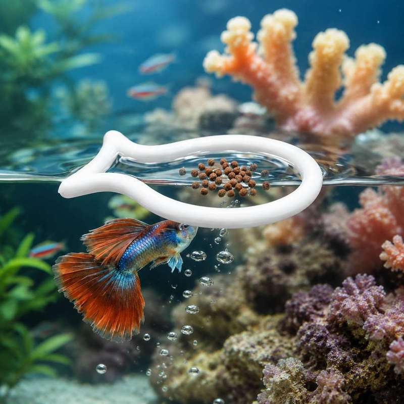 حلقة تغذية عائمة على شكل سمكة  - مراجعة Aquarium Fish Food وسعره
