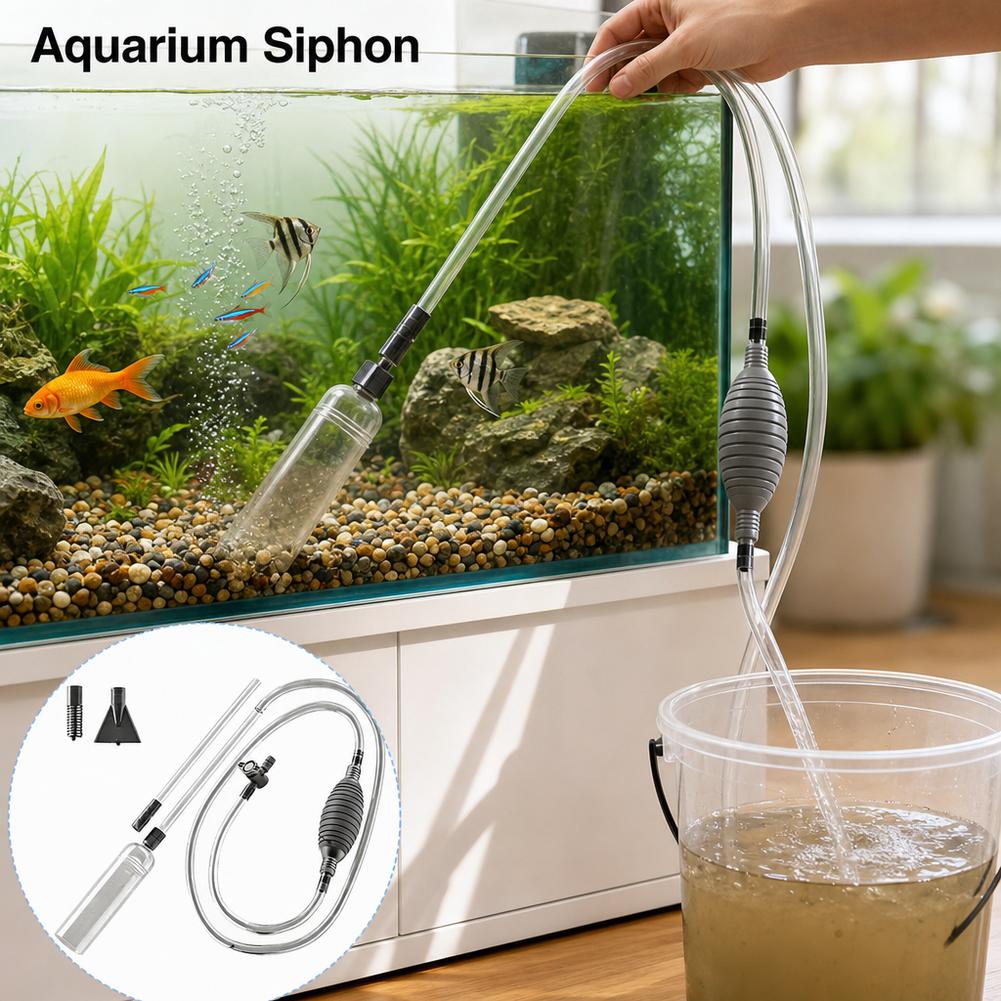 مضخة يدوية لتغيير مياه حوض الس - مراجعة Aquarium Fish Waste Collector وسعره