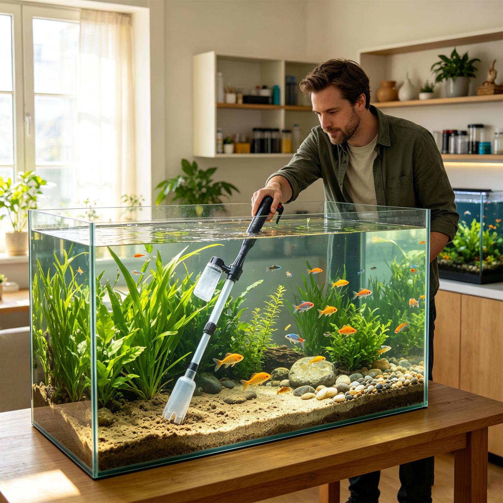 مكنسة كهربائية 3 في 1 لتنظيف ا - مراجعة Aquarium Fish Waste Collector وسعره