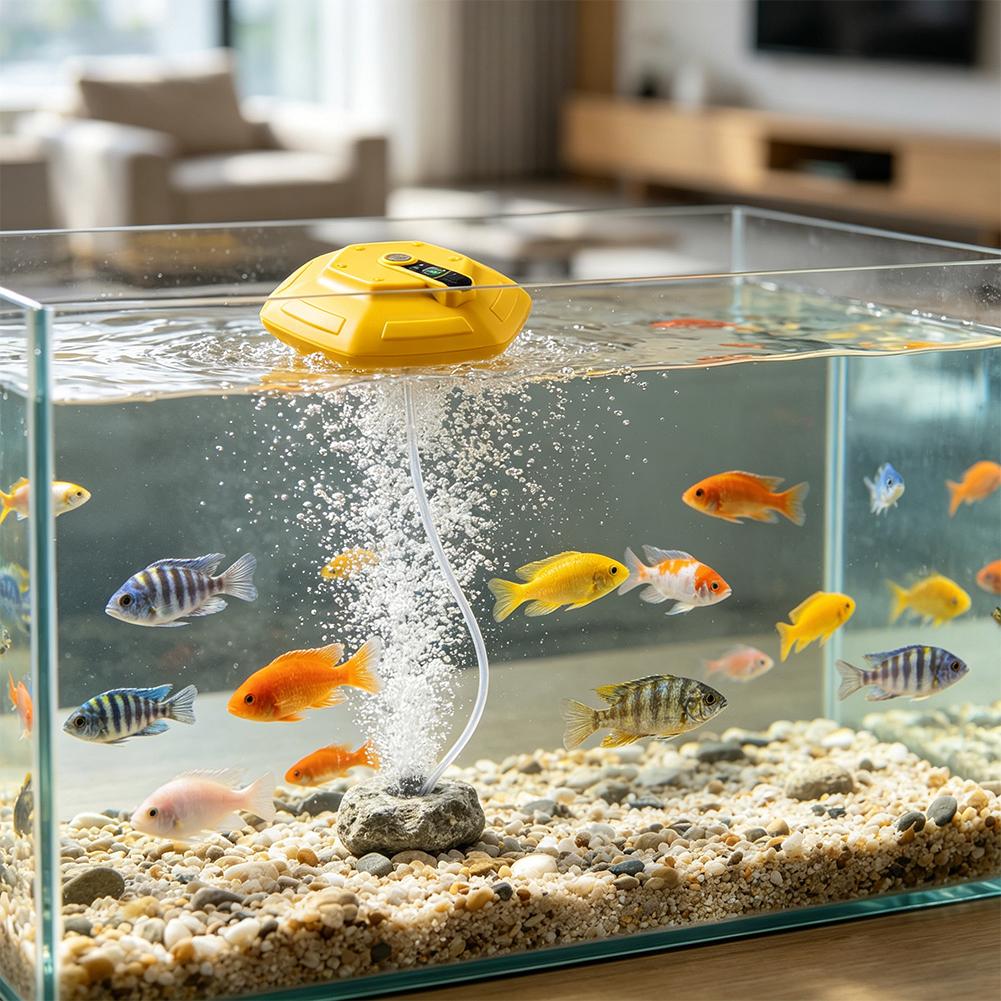 مضخة أكسجين لاسلكية قابلة لإعا - مراجعة Aquarium Fish Escape وسعره