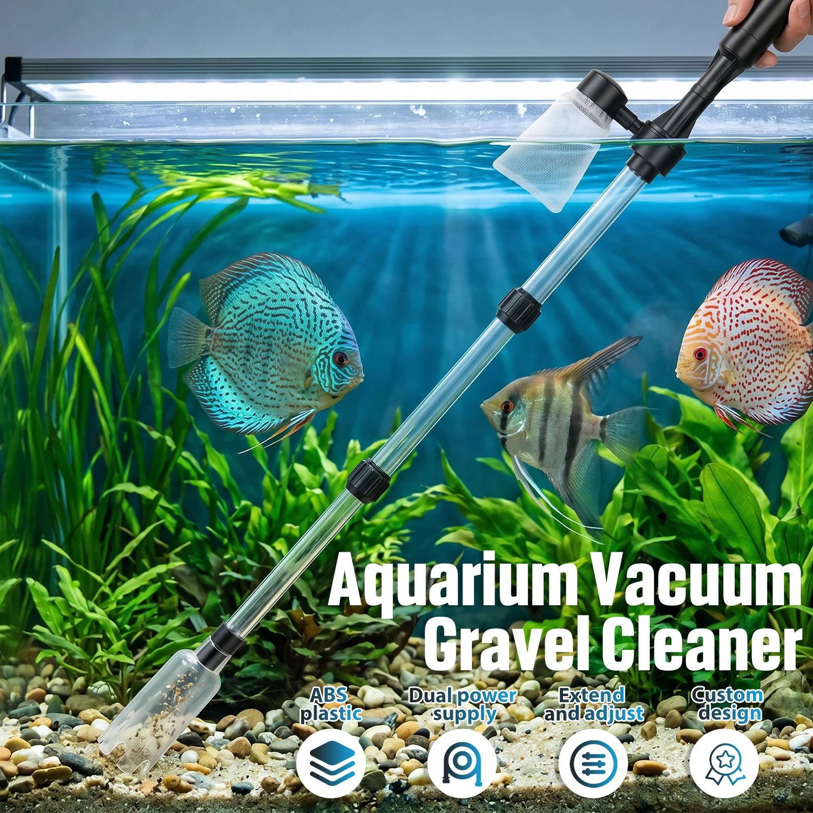 منظف حوض السمك بالشفط 3 في 1 م - مراجعة Aquarium Fish Waste Collector وسعره