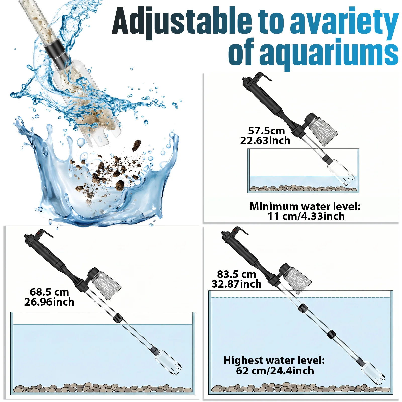 منظف حوض السمك بالشفط 3 في 1 م - مراجعة Aquarium Fish Waste Collector وسعره