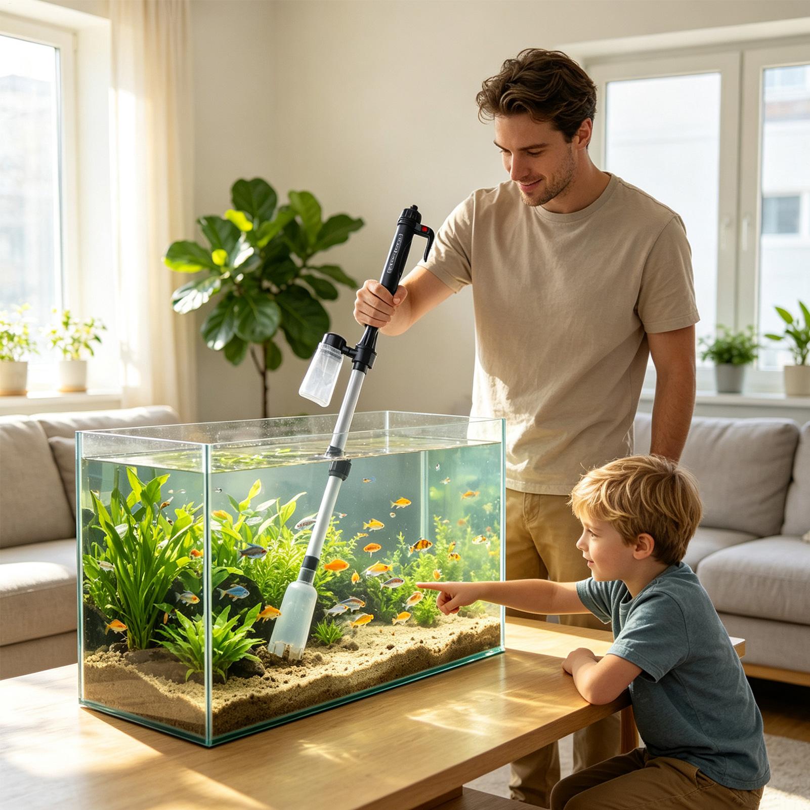 منظف حصى حوض السمك بالشفط، أدا - مراجعة Aquarium Fish Tank Cleaner وسعره