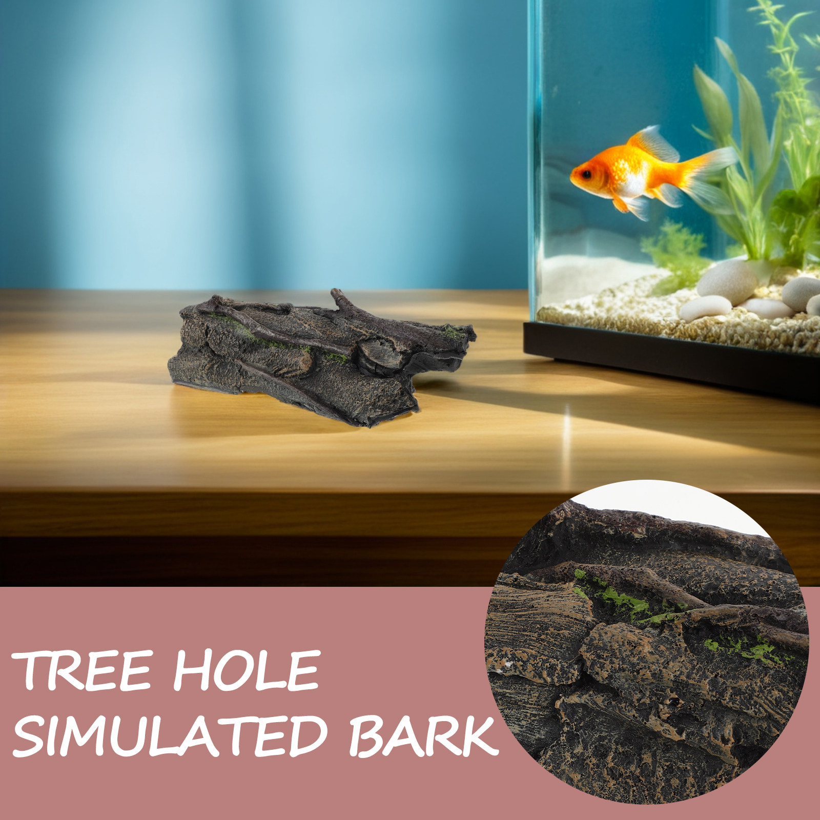 جذع شجرة مجوف من الراتنج لتزيي - مراجعة Aquarium Fish Cave وسعره
