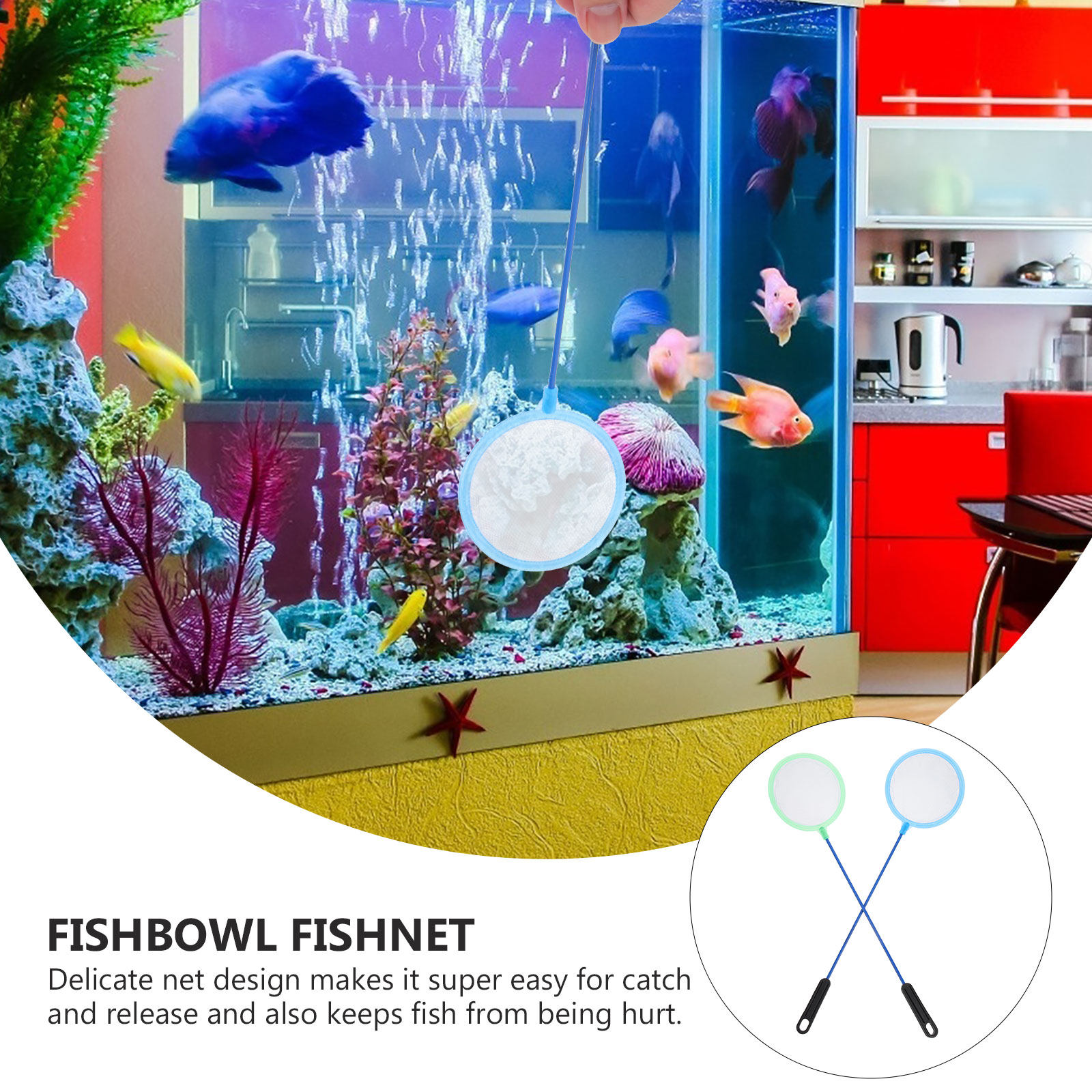 10 قطع من شبكات صيد الأسماك لأ - مراجعة Aquarium Fishland وسعره