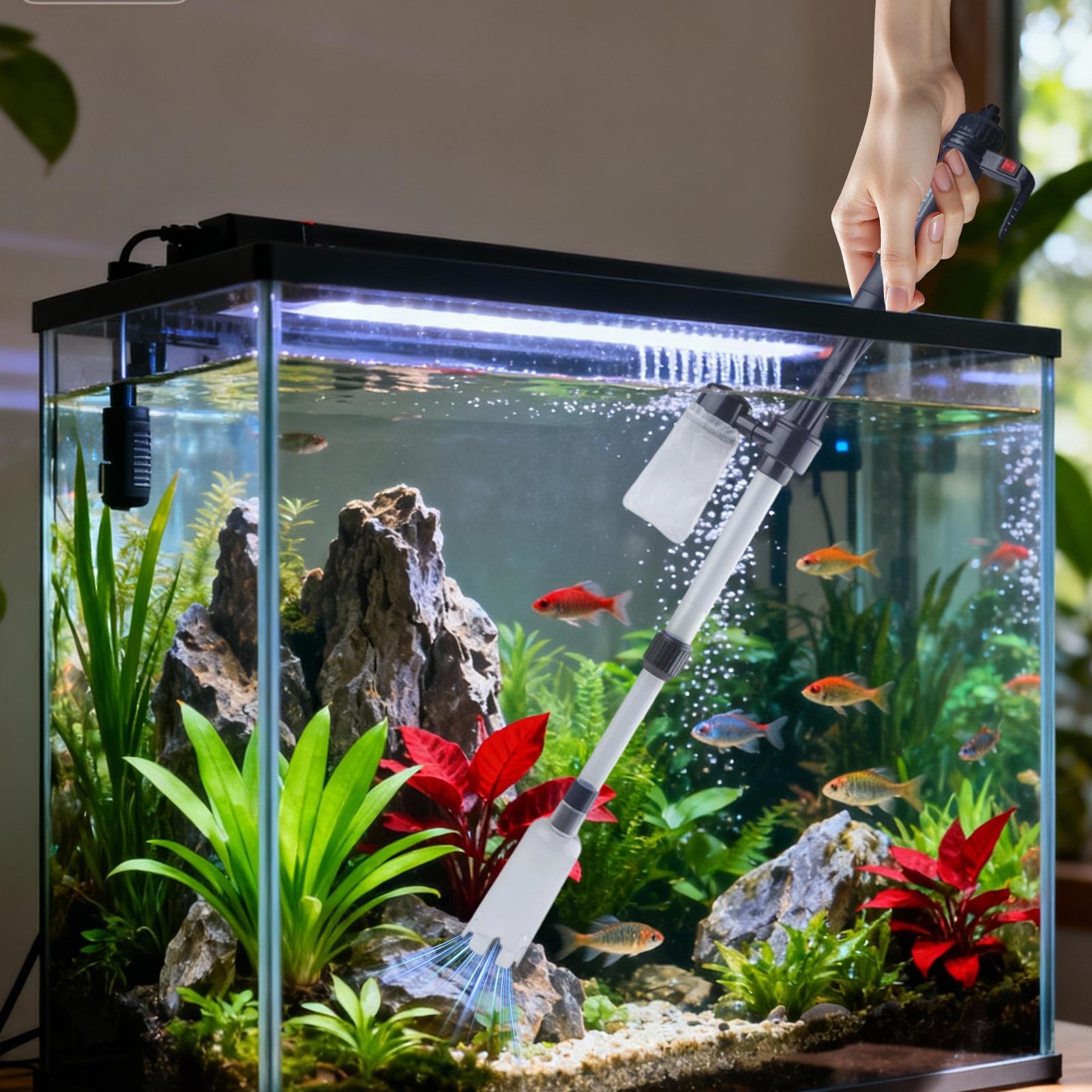 منظف حصى حوض السمك الكهربائي ا - مراجعة Aquarium Fish Tank Cleaner وسعره