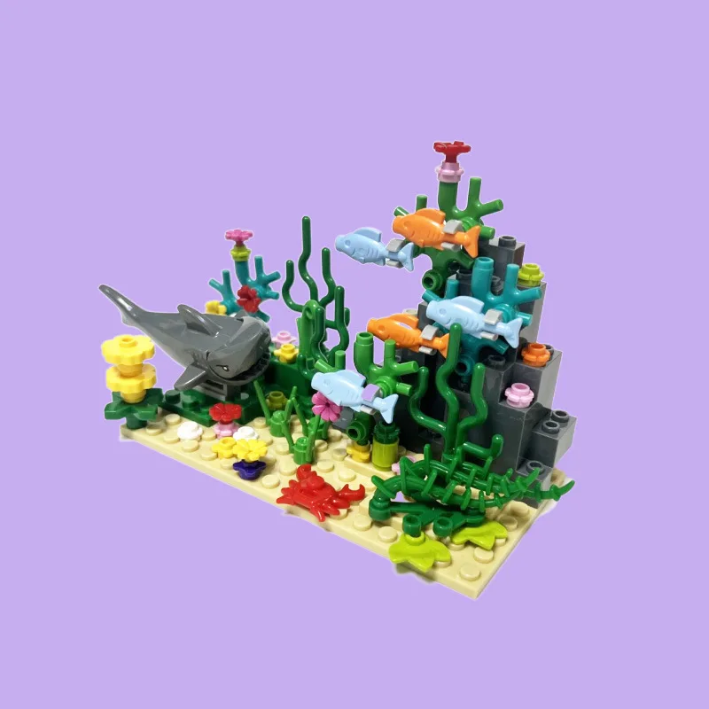 مجموعة مكعبات بناء مدينة MOC:  - مراجعة Aquarium Fish Shark وسعره